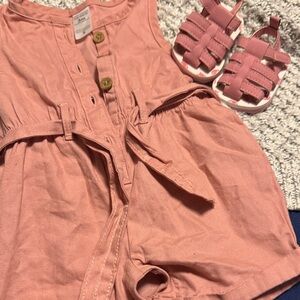 Carter's Pink Romper with Sandals